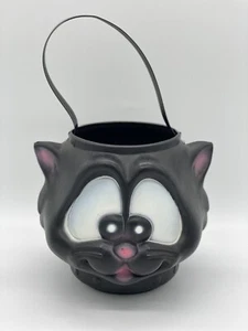 Vintage Black Cat Trick-Or-Treat Bucket with Handle - Picture 1 of 6