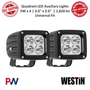 Westin Flood Quadrant LED Auxiliary Light Pair | 3" x 2.6" | 5W x 4 | 1,820 lm. - Picture 1 of 12