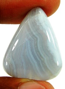 35.30 Ct Natural Blue Lace Agate Gemstone Stone Cabochon Wire wrap Stone - 21190 - Picture 1 of 2