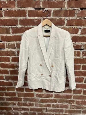 Blazer Massimo Dutti Mujer Marfil Lino Talla 6 Manga Larga Foto 1 de 4