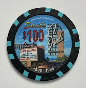 Sands Hotel and Casino Las Vegas Rat Pack $100 Chip Sinatra Gaming Poker Copa - Picture 1 of 1