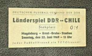 Orig. Ticket DDR Chile Länderspiel 22.6.1969 DDR Eintrittskarte Magdeburg FCM - Bild 1 von 2