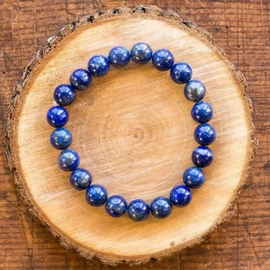 Handmade Lapis Lazuli 8MM Round Beads Healing Reiki Chakra Women Men Bracelet - Picture 1 of 5