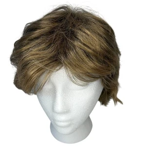 Hair Topper Wig 8 inch Light Brown Bangs Thinning Hair Women Clip In - Picture 1 of 10