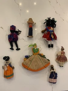 Mixed Vintage Doll Lot  (7)  Handmade Dolls From Around The World - Picture 1 of 23