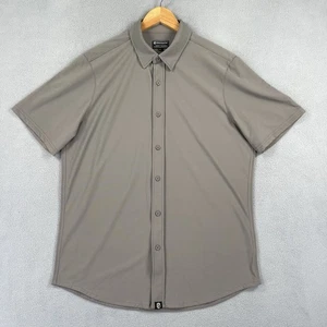 Born Primitive Shirt Mens Large Gray Performance Short Sleeve Button Up Solid - Picture 1 of 9