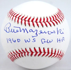 Bill Mazeroski Autographed Rawlings OML Baseball W/1960 WS GW HR-JSA W *Blue - Picture 1 of 3