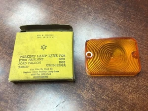 Glo-Brite Amber Parking Light Lens Fits 1963 Ford Fairlane & Falcon C3DZ-13208-A - Foto 1 di 11