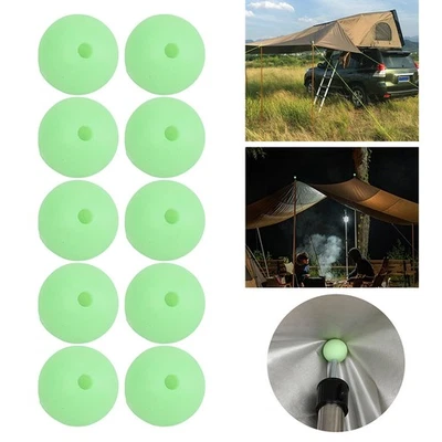 Soft Silicone Tent Pole Set of 10 Light Up Covers for Camping Tarp Poles - Image 1 of 4