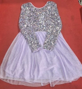 ๐ Cat & Jack Purple Sequin Long Sleeve Ballerina Style Skirt Size L 10-12 - Picture 1 of 4