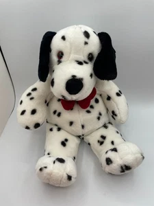 Commonwealth Dalmation Puppy Dog Plush 18" Stuffed Black White Red Bow Tie Large - Picture 1 of 11