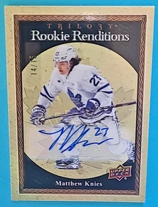 2023-24 Matthew Knies Upper Deck Trilogy Rookie Renditions Autograph RC Auto /15 - Picture 1 of 3