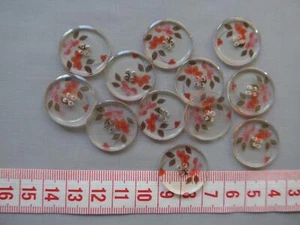 Knopf transparent Blume 23mm 12 Stück - Bild 1 von 3
