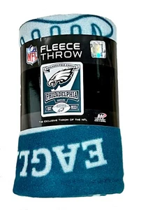 New NFL Philadelphia Eagles Soft Fleece Throw Blanket 50" X 60" - Picture 1 of 1
