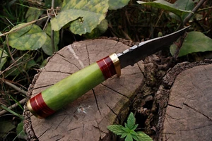 DAMASCUS FORGE STEEL CUSTOM HANDMADE HUNTING TACTICAL SURVIVAL KNIFE BONE - Picture 1 of 5