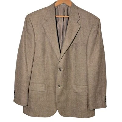 OSCAR DE LA RENTA | Abrigo deportivo de lana de cordero topo topo para hombre talla 43R Foto 1 de 4