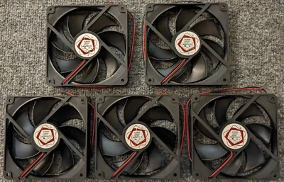 5 X Sunon 120 mm Axial Cooling Box Fan - 24 V DC - 80 CFM - 9" Wires - Image 1 of 4