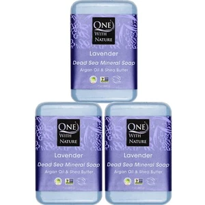 One With Nature Lavender Dead Sea Mineral Soap Pack of 3 7 Ounce Bars - Picture 1 of 6