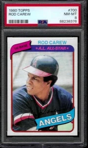 PSA 8 - 1980 Topps #700 Rod Carew All-Star California Angels Salón de la fama - Imagen 1 de 2