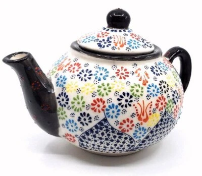 Handmade Traditional Turkish Pottery Decorative Single Serve Teapot  - Image 1 of 2