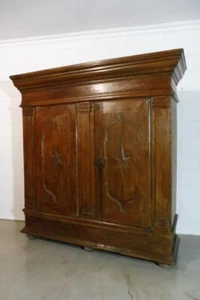 Antiker Barock Schrank Dielenschrank Kleiderschrank um 1840 Eiche - Bild 1 von 12