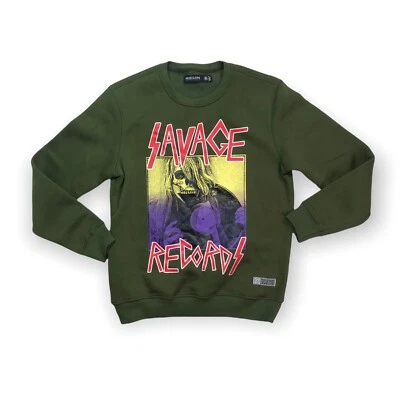 Hudson 男式外套 100%正品圆领 L/S 毛衣 S 码绿色 Savage — 第 1/4 张图片