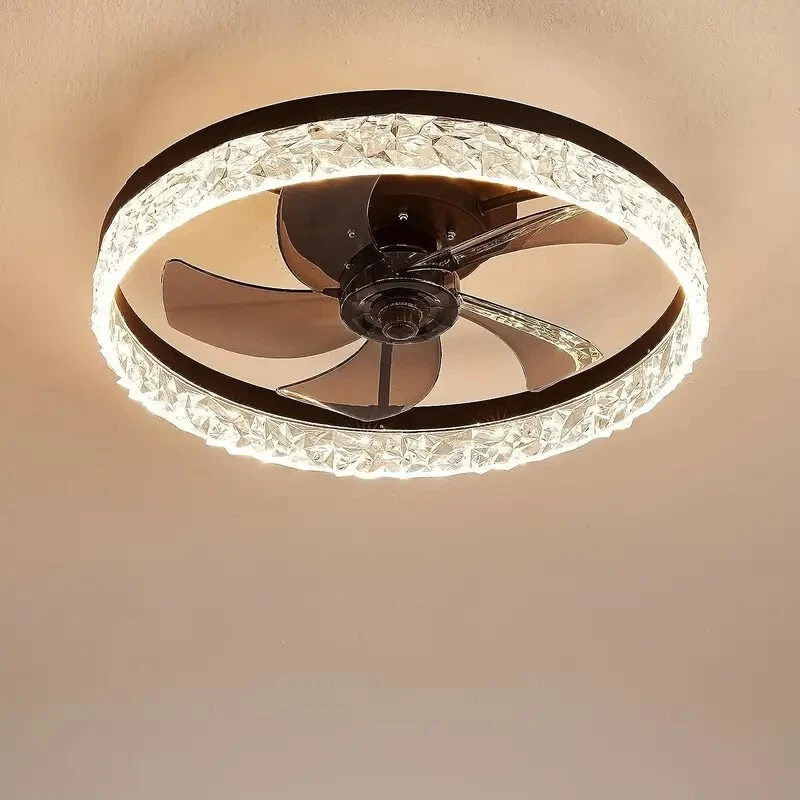 LED Black Ceiling Fan With Light - 1pc 19.7 in - Image 1 of 4