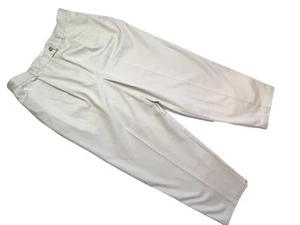 VTG Talbots KHAKI MOM Wide Leg Chino Size 16P Pleat Front High Waist Relaxed - Picture 1 of 5