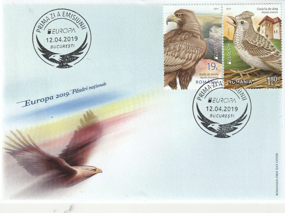 Sellos de Rumania 2019 Europa Cept National Birds Raptor cubierta historia postal Foto 1 de 1