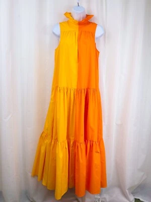 Christopher John Rogers x Target Split Color Ruffle Tiered Maxi Dress Orange XS - Imagem 1 de 4