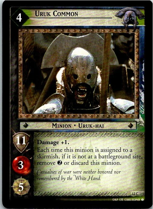 Lord Of The Rings Black Rider TCG Card 12C149 Uruk Common  - Image 1 of 1