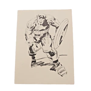 Impresión artística del Capitán América por Jack Kirby 5,5 x 7,5 Jack Kirby paquete de cuidado - Imagen 1 de 6