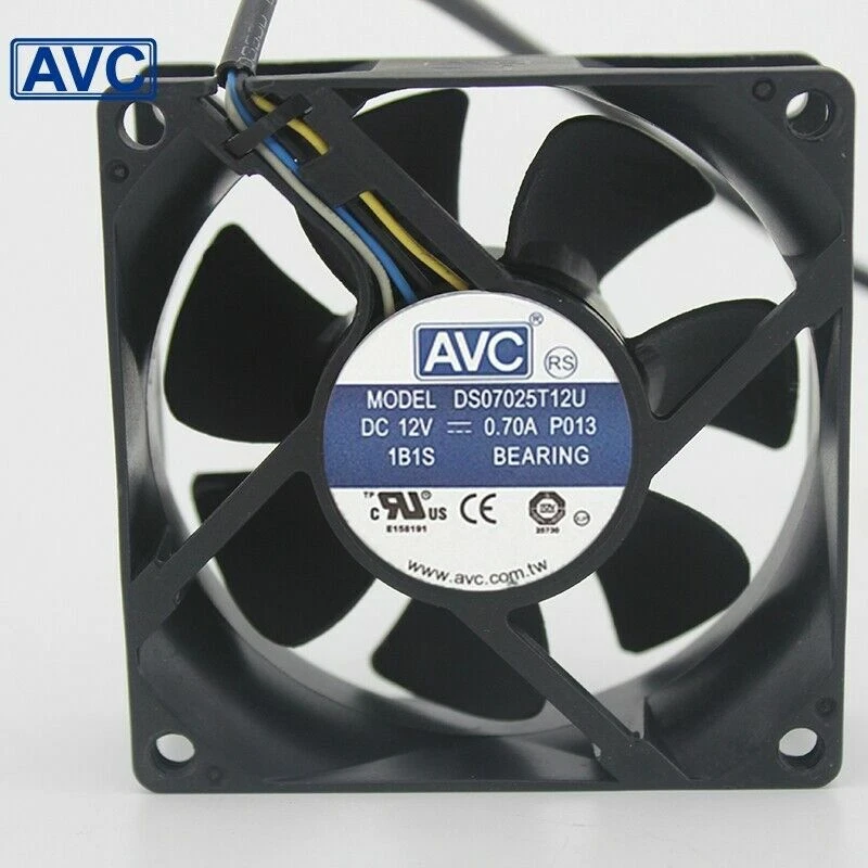 AVC DS07025T12U 70MM 7025 DC 12V 0.7A 4 -PIN PWM CPU PC Case Cooling Fan - Image 1 of 1
