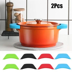 2Pcs Silicone Pot Holder Cast Iron Hot Skillet Handle Cover Potholder Pan Sleeve - Picture 1 of 14