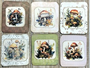 Junk Journal Pilze Karten Sammelalbum Kartenherstellung 6er Set Pilzkarten - Bild 1 von 3