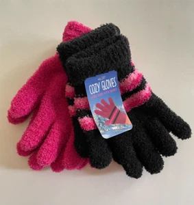 2 Pairs of Super Soft Fuzzy Cozy Gloves one size fits most Brand new with tags - Picture 1 of 2
