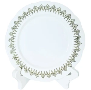 VTG Buffalo China Green Scalloped Restaurant Ware 9 7/8" Dinner Plate - Picture 1 of 8