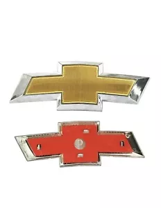 Silver Gold Brush Bowtie Grille Emblem SILVERADO TAHOE SUBURBAN EXPRESS 2009-17 - Picture 1 of 5