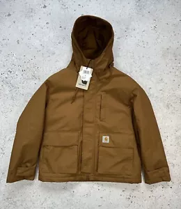 NEW! Carhartt WIP Valley Hooded Jacket Winter Men Brown L - Picture 1 of 16