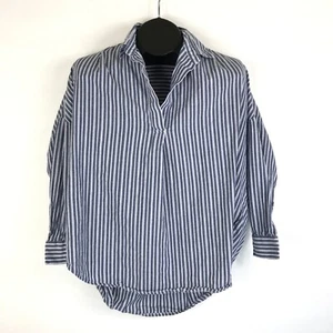 French Connection Striped Popover Top Women's Size XS Woven 100% Cotton Casual - Picture 1 of 10