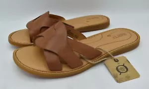 Born Women Size 11 Isabella Brown Full Grain Leather Slip On Slide Shoes Sandals - Picture 1 of 12