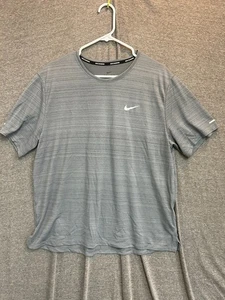 Camiseta Nike Dri-Fit Miler Para Hombre Grande Gris Humo Reflectante Correr Atlética - Imagen 1 de 8