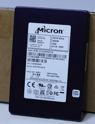 Micron 5100 Pro HPGYT 960GB MTFDDAK960TCB SATA 6Gb/s SSD - Image 1 of 2