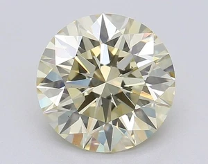 Round 2.01 Cts Fancy Light Yellow VS2 IGI Certified CVD Lab Grown Loose Diamond - Picture 1 of 12