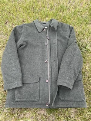 Vintage L L Bean Chore Field Jacket Coat Wool Mens XL Thinsulate Button Green - Image 1 of 4