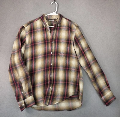 Gustin Shirt Mens XL Brown Red/Black Plaid Flannel Long Sleeve Made in USA - Image 1 of 4