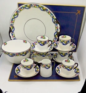 Petite 1920s Royal Doulton H1651 Hand Painted Robert Allen Espresso part set - Picture 1 of 19