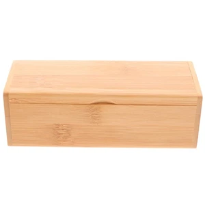 Caja de almacenamiento de bambú pequeña tapa de memoria contenedores joyería pirata cofre del tesoro - Imagen 1 de 12