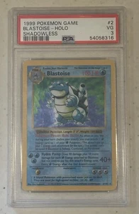 !Vintage 1999 Pokemon Game Blastoise Holo Shadowless #2 Graded Trading Card PSA3 - Bild 1 von 16