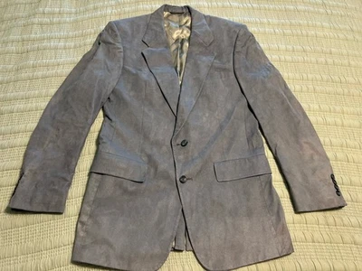 De Colección Christian Dior Azul Gris Gamuza Traje Chaqueta Forrada Blazer Abrigo Deportivo Talla 40R Foto 1 de 4
